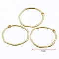 Conector de círculo irregular dorado de 43mm para creación de joyas y pendientes - Redondo (Diámetro 43mm) / DY038-Oro de 16K (Redondo)