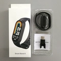 Smart Band 8 kit including black silicone strap, sensor, magnetic charger and user manual - M8 USB Model - Black (Hryfine)