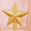 Elegant 20cm gold glitter double-sided star topper for Christmas tree decoration - Glitter Star 20cm / Gold