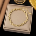 Gold Textured Cuban Link Bracelet