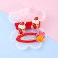 Kids Christmas hair clip set featuring Santa Claus pendants and festive red bells - Santa and Bell Hair Accessories (1#)