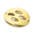Colgante de loto ovalado dorado de acero inoxidable con diseño calado y dos agujeros - Dorado(KLJ289-Z)