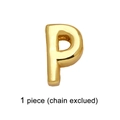 Polished gold-plated letter P pendant DIY jewelry charm with 1 piece quantity - Letter P