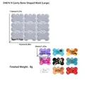 Dimensions du moule en silicone pour 9 pendentifs en os avec exemples en résine - Style Grande Taille (D4876) / Moule à 9 Cavités Os
