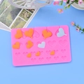 Pink heart silicone mold with multiple cavities for DIY chocolate cake decorating - Multi-Cavity Heart Style (38#) / Pink