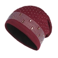 Bonnet bordeaux avec strass argentés scintillants et accents métalliques dorés - L (58-60cm) / Bordeaux