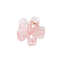 7cm hollow flower hair claw clip in translucent pink resin with golden metal spring - Hollow Transparent - Pink