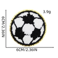 6cm chenille soccer ball patch with gold glitter edge and embroidery for clothing - Chenille Soccer Patch 3#