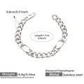 Misure dettagliate del bracciale a catena cubana: 0,8 cm di larghezza e 17 cm con chiusura - 17cm / Color Acciaio