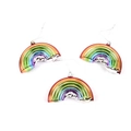 Three-piece set of colorful rainbow Christmas ornaments with a metallic electroplated finish - 3-Piece Set