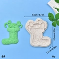 Detailed size specifications for 3D Christmas stocking silicone mold with floral patterns - Christmas Stocking Relief Style 4(4#)