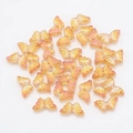 DIY jewelry beads in 15mm butterfly shape with a gold and pink gradient finish - Gold Rose Red