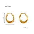 Triple-layered 18K gold plated stainless steel hoops, dimensions 24mm by 21mm - Triple Ring Overlap Style (ZX1276)