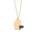 Minimalist rose gold German map necklace with heart cutout pendant for women - Germany - Rose Gold