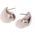 Boucles d'oreilles minimalistes en forme de goutte d'eau en acier inoxydable argenté - Petites Boucles d'Oreilles Goutte d'Eau Creuses / Acier