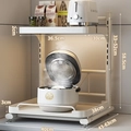 Adjustable beige metal kitchen storage rack with 43-63cm width and height dimensions - Pull-out 40cm Upgraded Thickened (Adjustable Height) / Cream