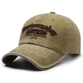 Gorra retro de algodón lavado caqui con bordado rojo 3D de Newtownabbey - Ajustable / Caqui