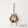 Mini Christmas wreath with pinecones, red berries, and bell, diameter 10cm, weight 38g - 10CM Bell Wreath F (No Sound)