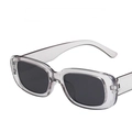 Retro square sunglasses with transparent grey frames and dark UV-protective lenses - Transparent Frame Black Grey Lens
