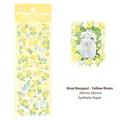 Yellow rose and butterfly flower stickers for scrapbooking and decoration, 59x182mm - Rose Bouquet - Yellow Rose