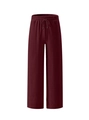 Men's loose burgundy wide-leg trousers with vertical rib texture and drawstring waist - Burgundy