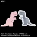Cute dinosaur silicone DIY mold and finished pink dinosaur resin for soap and candles - Style 1-Clear Tyrannosaurus