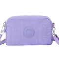 Borsa a tracolla viola in nylon impermeabile con scomparti multipli e cerniere - Viola Lavanda