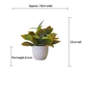 Artificial croton plant in white pot with variegated yellow and green foliage - Small Pot + Gold Dust Leaf