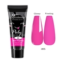 Neon Magenta Poly Nail Gel 15ml tube with glossy and matte finish nail effect display - Neon Magenta (03)