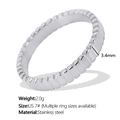 Elegante anello a ingranaggio in acciaio inossidabile argento, larghezza 3,4 mm, taglia US 7 - Taglia US 7# / Argento