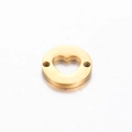 Connecteur circulaire doré en acier inoxydable avec cœur évidé et doubles trous pour bijoux - Or Coeur