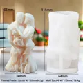 Silikonform und elfenbeinfarbene Kerze, sich umarmendes Paar mit Rosen, DIY-Figur 105mm - Gegenkuss
