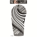 Tribal totem temporary tattoo sticker FF-156 with geometric wave and triangle patterns - Tribal Totem (FF-156)