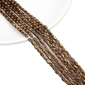 Polished bronze and translucent brown oval glass beads for DIY jewelry making - Approx 25pcs/Strand / 3x5mm / Amethyst