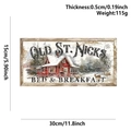 Detailed size specifications for Christmas wooden welcome sign showing 30x15cm dimensions - Vintage Red Cabin