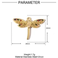 Detailed parameter chart for dragonfly zircon pendant showing dimensions and weight - Dragonfly - Colorful Zirconia (YE755-2)