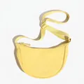 Lightweight bright yellow nylon crescent crossbody bag with adjustable fabric shoulder strap - Light Yellow
