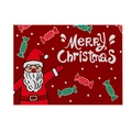 Christmas place mat with Santa Claus print and Merry Christmas text in festive red - CD26-7 (Santa with Candy)