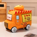 Orange pizza food truck plush toy with creative triangle pizza model and cute face - Orange Pizza Truck
