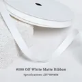 Matte natural white silk ribbon 9mm width on spool for elegant gift packaging - 0.9CM Wide * 25 Yards / Off-White