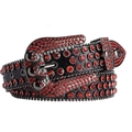 Black Base Red Rhinestone Triple Row