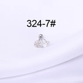 16G stainless steel stud earring with silver flower design and cubic zirconia stones - Flower Leaf Style (324-7#)