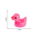 Mini pink resin duck figurine ornament, detailed dimensions 1.4cm height by 1.8cm length - Rose Red