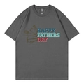 Dark charcoal short sleeve T-shirt with Happy Fathers Day graphic and tool motifs - XS / Dark Grey (Father's Day Tools)