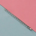Detail of silver stainless steel extender chain with drop pendant on dual-tone background - Steel Color With Water Drop Extension Chain 5cm