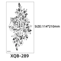 XQB-289 black and white tiger and flower temporary tattoo sticker, 114x210mm size - Tiger and Peony (XQB-289)