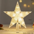 20cm warm white LED Christmas tree top star with transparent grid texture and battery base - 20cm Plaid Warm Light