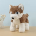 Süßer braun-weißer Husky Plüschwelpe aus weichem Plüsch als Geschenk für Kinder - Braun Stehend / 23*18cm