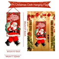 Detailansicht der Weihnachtsmann-Türbanner mit Maßen und dekorativem Heim-Szenario - 95cmx46.5cm / Weihnachtsmann