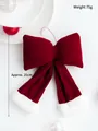 Fiocco di Natale in velluto rosso con bordo in pelliccia, decorazione festiva da 25cm - Fiocco Medio / Circa 25cm